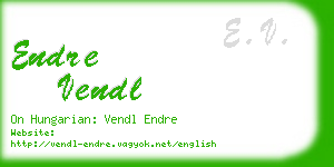 endre vendl business card